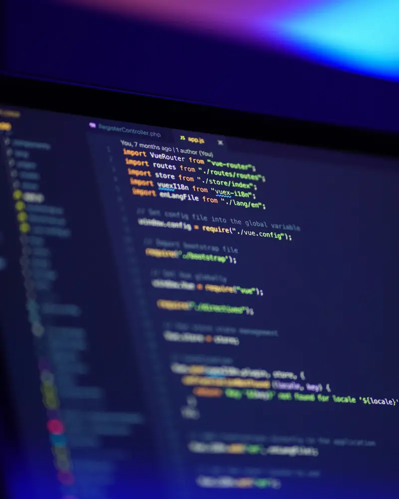 Code op een scherm tijdens een training